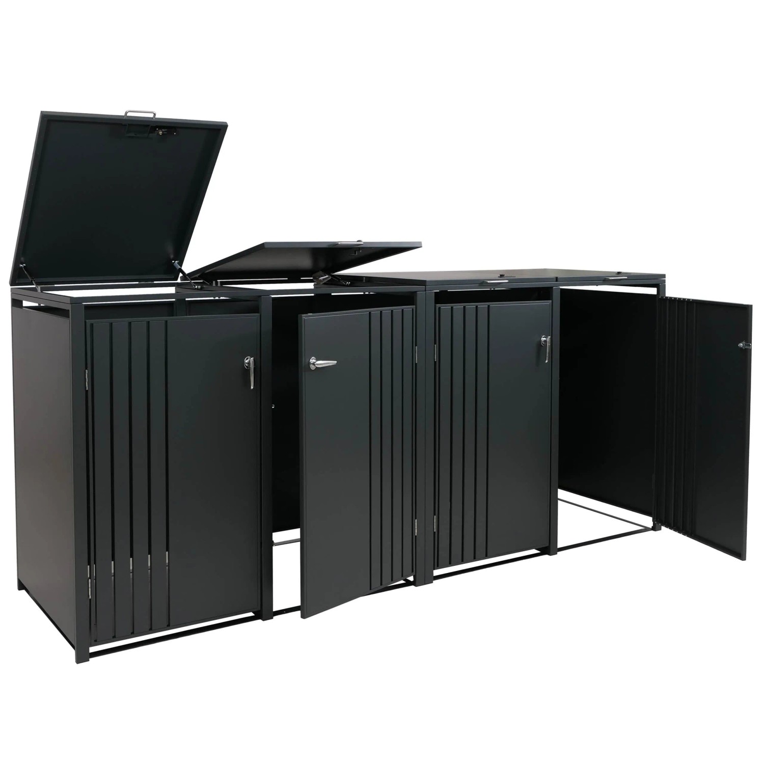 MCW 4er-Mülltonnenverkleidung O67 Anthrazit 122x264x84cm