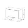 Skizze: Vicco Hängeschrank Fame-Line, 60 cm, Anthrazit/Weiß, Küchenschrank mit Maßangaben.