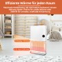 Weißer Kompakt-Konvektor 2200W mit WiFi Funktion im modernen Kinderzimmer. Elektrisches Heizgerät mit digitaler Temperaturanzeige.