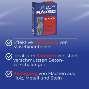 RAKSO Stahlwolle Spänematten Sorte Grob 1 x 2 Stück