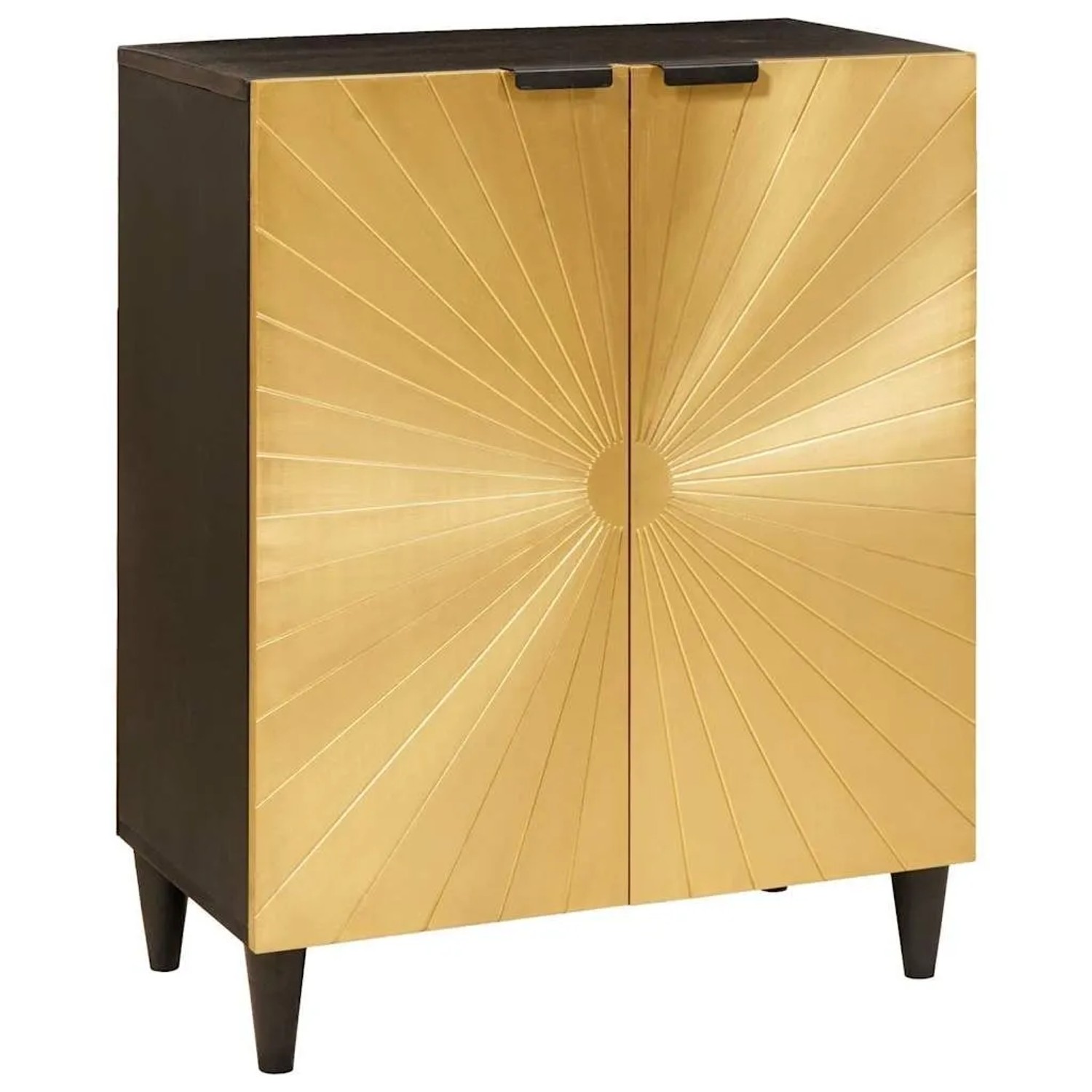 vidaXL Sideboard Schwarz und Gold 60 x 33 x 75 cm Massivholz Mango 4017830 günstig online kaufen
