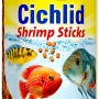 Tetra Cichlid Shrimp Sticks Fischfutter, 250ml Dose mit Cichliden und Futtersticks.