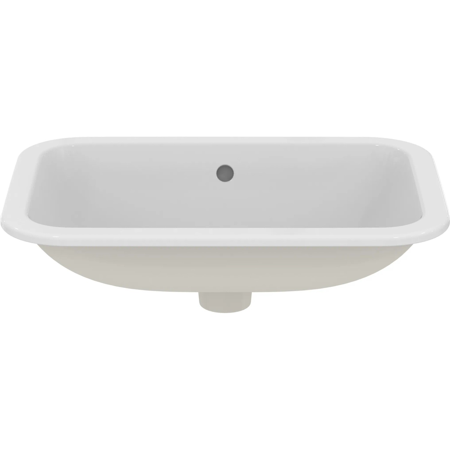 Ideal Standard Connect Unterbauwaschtisch, 58x41 cm, weiß, ohne Hahnloch, mit Überlauf.