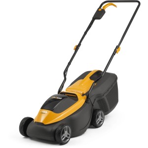 Stiga Akku-Rasenmäher Collector 132e mit Akku und Ladegerät, gelb/schwarz.