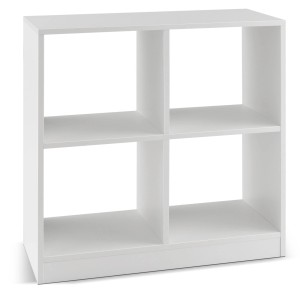 Costway Bücherregal mit 4 Fächern Würfelregal 73 x 33 x 73 cm Weiß