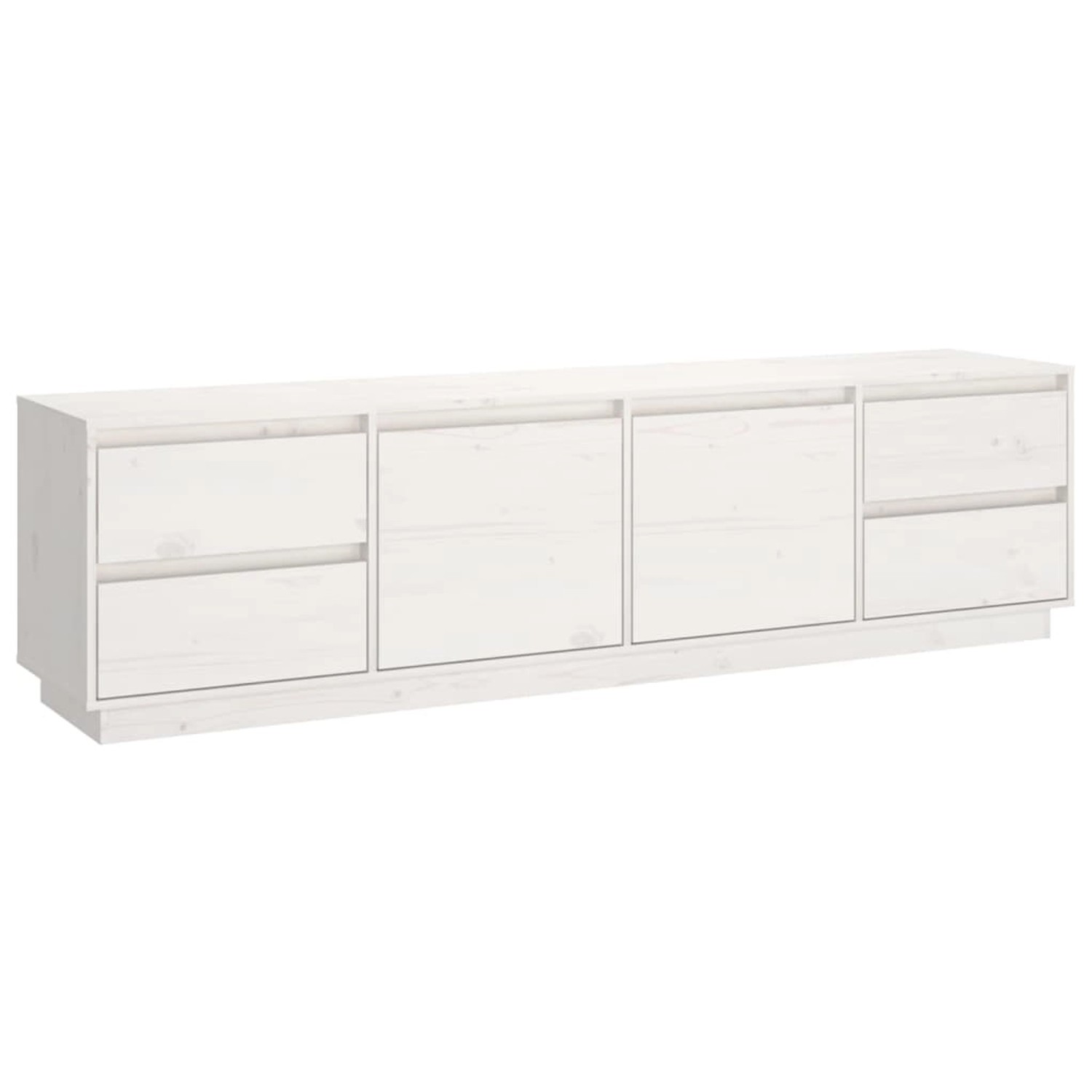 vidaXL TV-Schrank Weiß 176x37x47,5 cm Massivholz Kiefer 814320