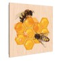 Banjado Schlüsselbox mit Bienenmotiv auf Honigwaben, Holzfront, 50 Haken, Scharnier rechts.