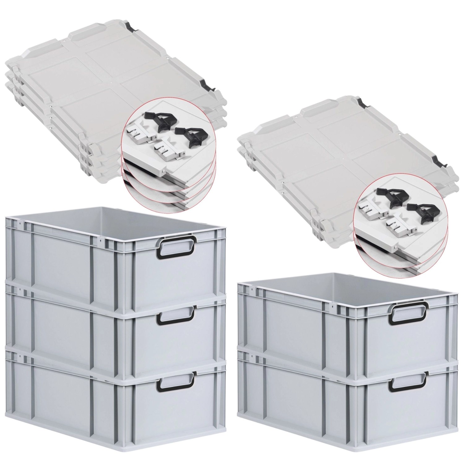 PROREGAL SuperSparSet 5x Eurobox Nextgen Color Mit Scharnierdeckel HxBxT 22 günstig online kaufen