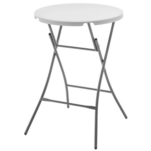 Weißer, runder KARAT Klapptisch Nagano, ideal als Gartentisch oder Stehtisch für Partys.