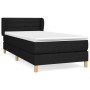 Schwarzes vidaXL Boxspringbett 90x200 cm mit Matratze und Kopfteil.