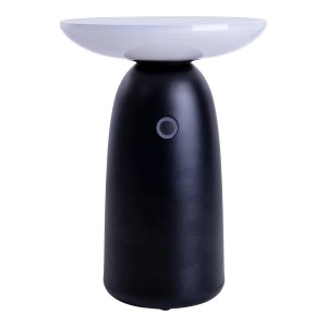 Schwarze LED Solar Tischleuchte Ada, dimmbar, Ø 16 cm, für den Außenbereich.