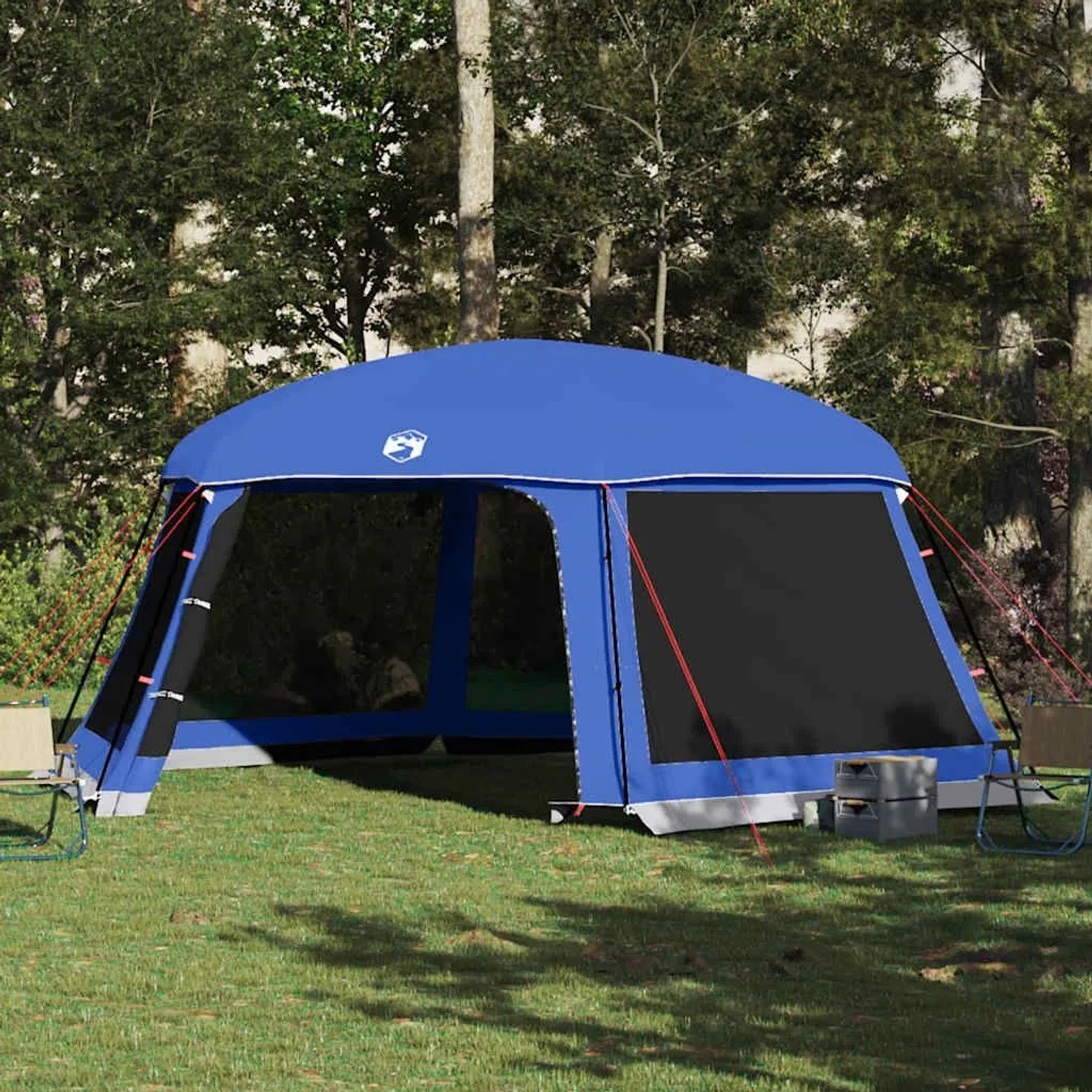 vidaXL Poolzelt mit Abnehmbarem Überzelt Netzwänden Azurblau 618x532cm 4100628_2
