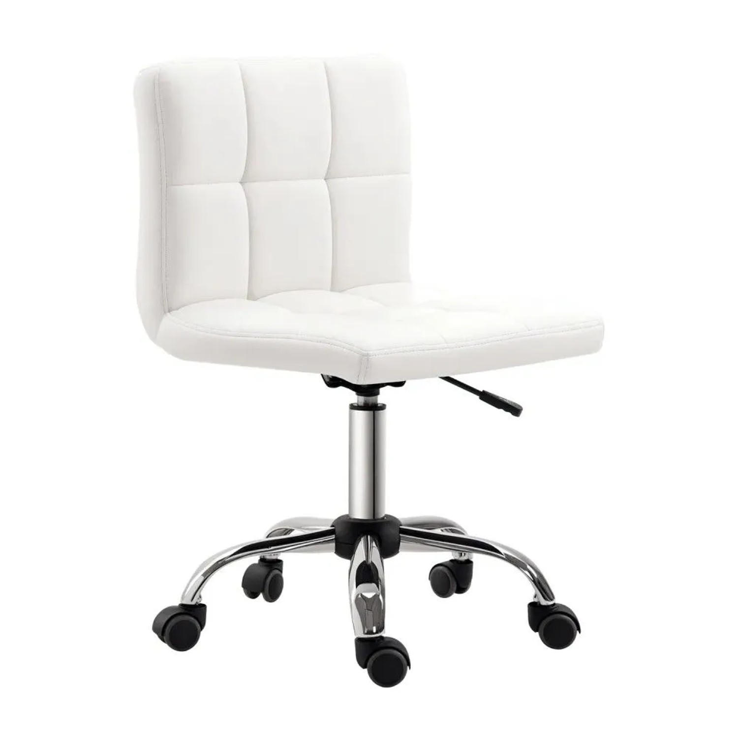HOMCOM Bürostuhl für Büro Arbeitszimmer Kunstleder 51L x 46B x 92H cm Weiß