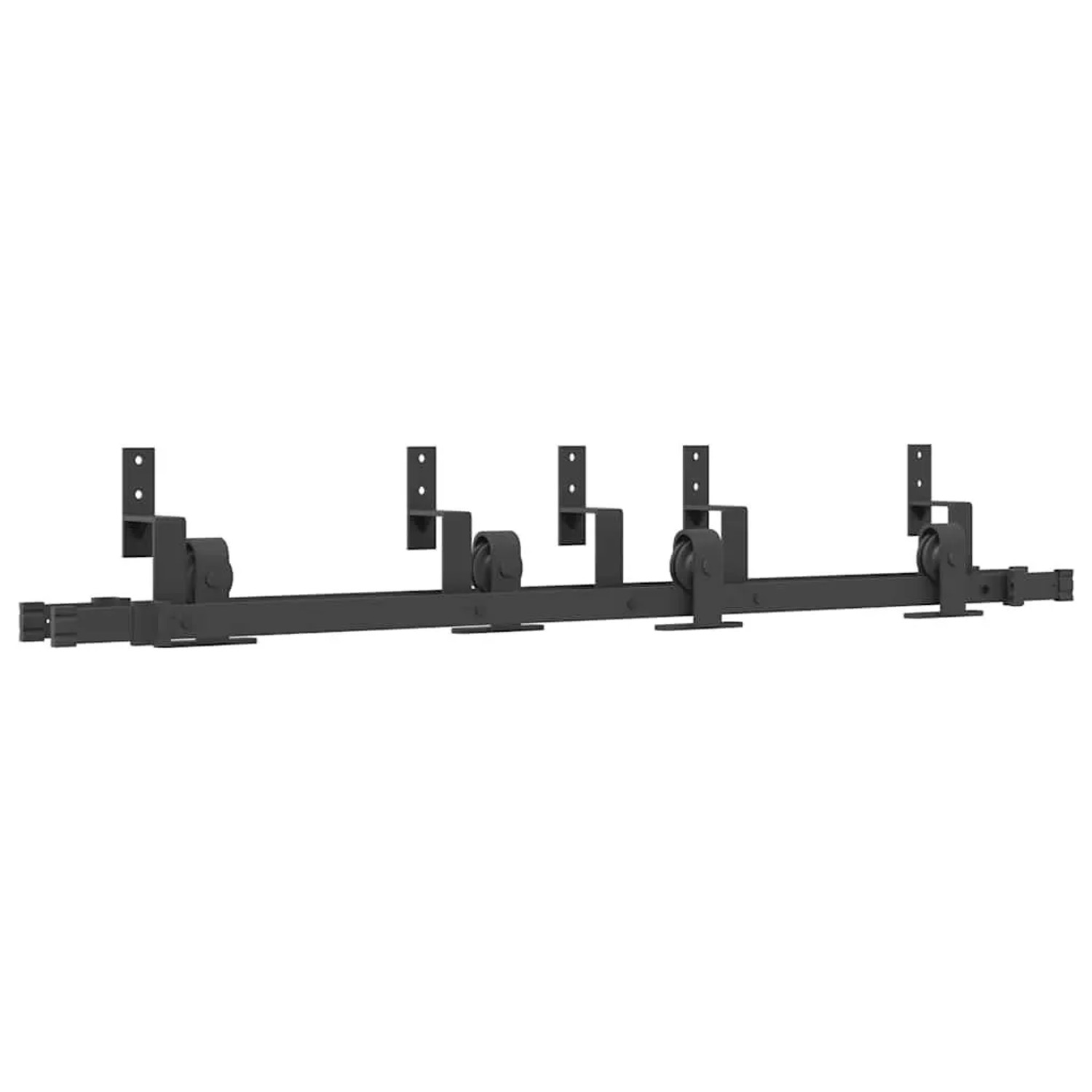 vidaXL Schiebetürbeschlag-Set 152,5 cm Stahl Schwarz 3295731