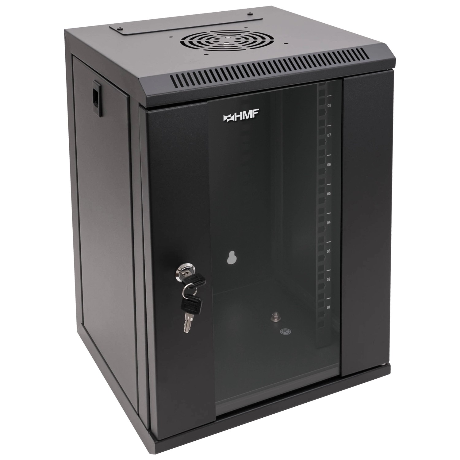 HMF 63309-02 Serverschrank Netzwerkschrank 9HE Wandgehäuse 10 Zoll Rack Schwarz