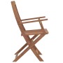 Klappbarer Gartenstuhl aus Akazienholz, Teil der 5-tlg. Essgruppe von vidaXL, Seitenansicht.