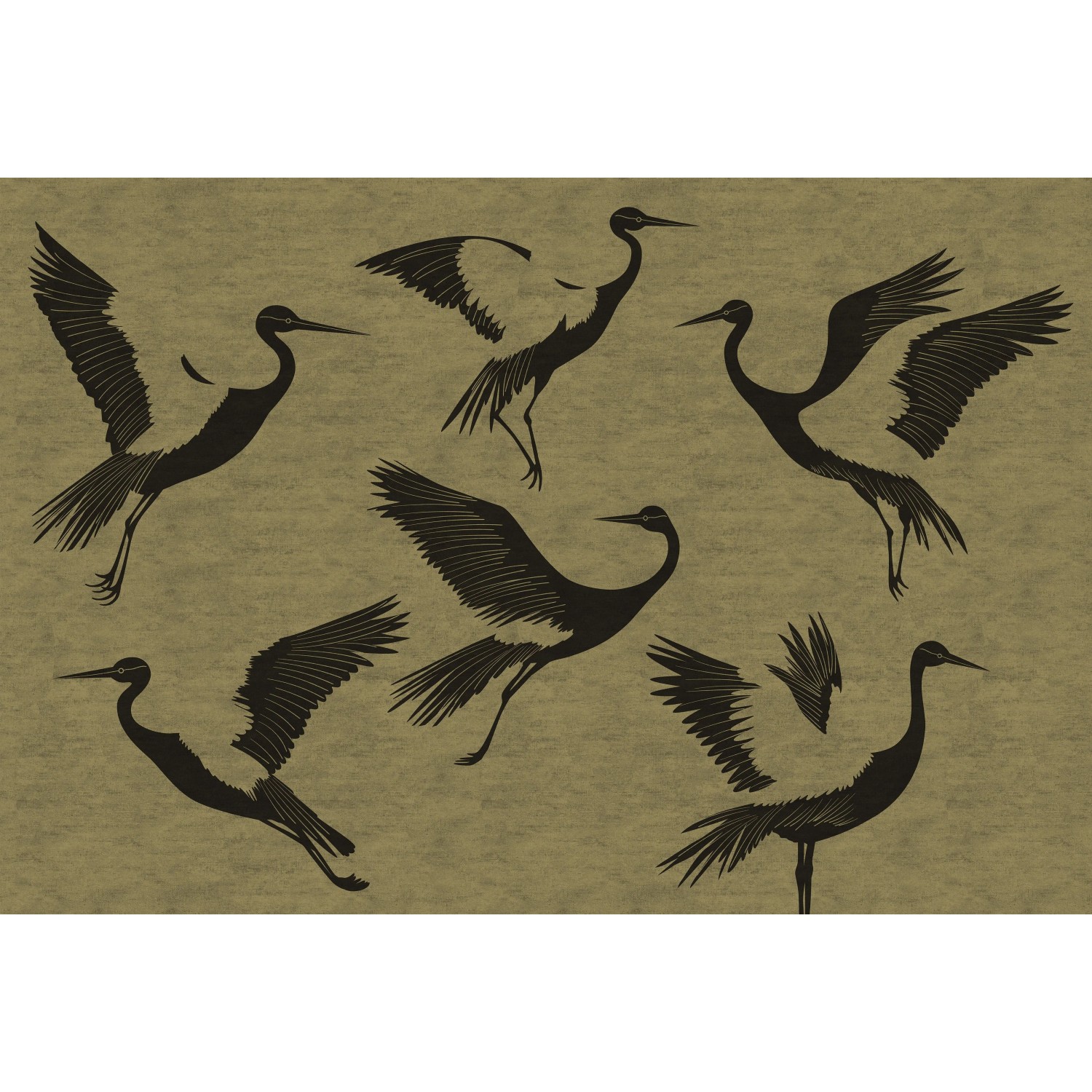 Erismann Vliestapete Art Edition 2 Black Feathers 4 m x 2,7 m Gold-Schwarz