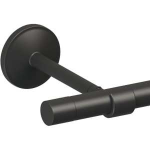 Gardinenstangen-Endstück in Schwarz, Zylinderform, Ø 19 mm. Dekorativer Abschluss für Stilgarnituren.