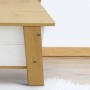 Detailansicht der Axi Aufbewahrungsbank Corky in Braun/Weiß. Gartenbank aus Holz mit Stauraum.