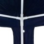 Detailansicht: Blaues Partyzelt 3x4m, PE-Material, weiße Stahlrahmen-Verbindung.