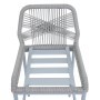 Proregal Barhocker, hellgrau, mit Seilgeflecht-Rückenlehne und robustem Stahlgestell. Modernes Design für Outdoor-Bereiche.