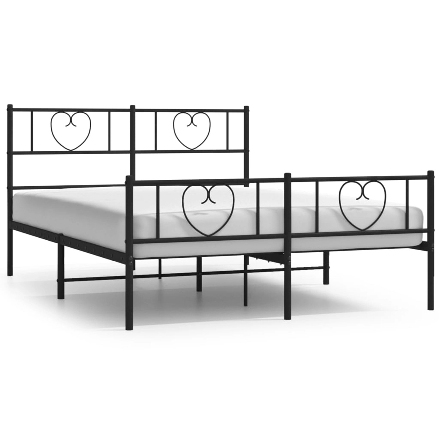 vidaXL Bettgestell mit Kopf- und Fußteil Metall Schwarz 150x200 cm Modell 1 günstig online kaufen