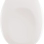 Weißer baliv WC-Sitz Abuna aus Duroplast, ovale Form. Toilettendeckel für Standard WCs.