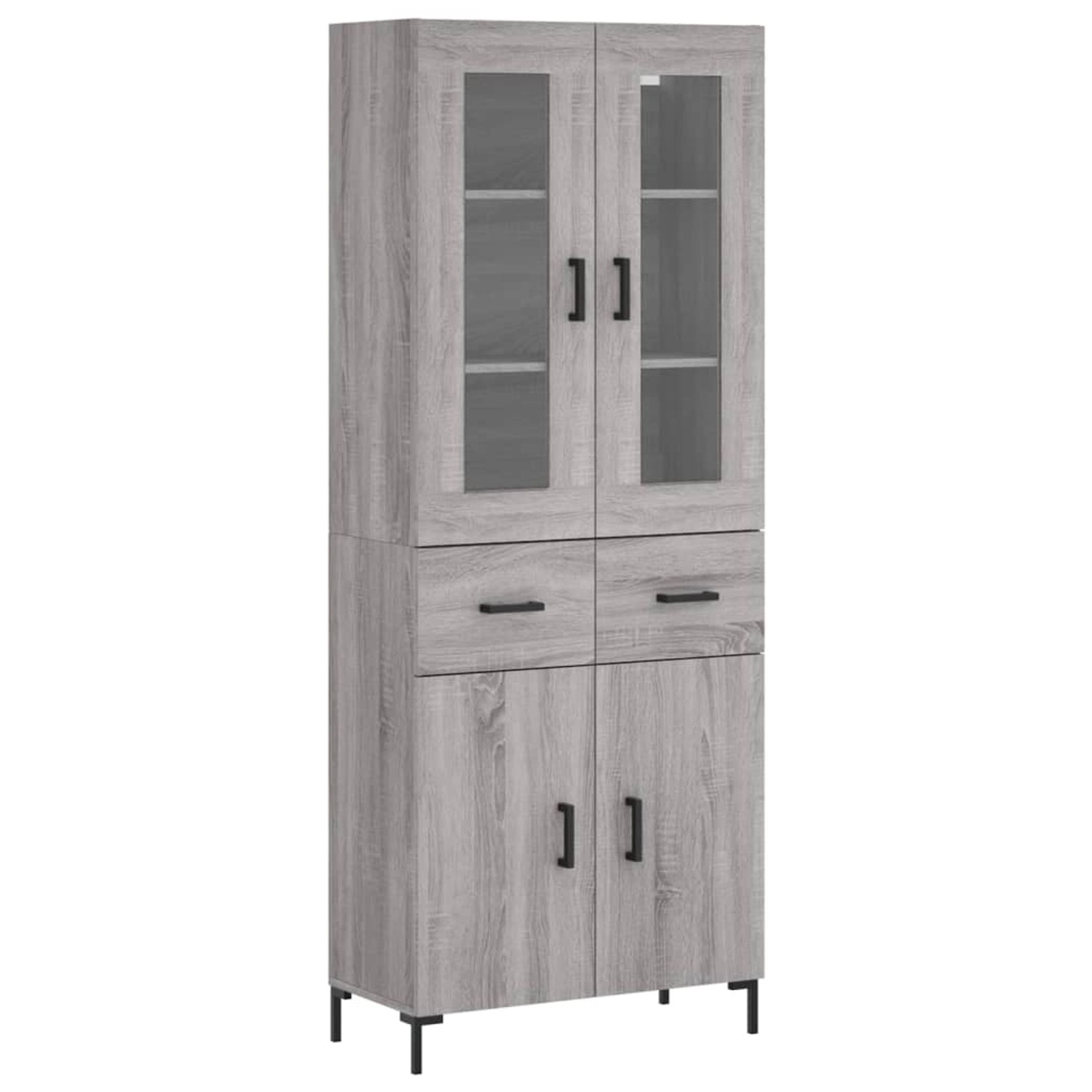 vidaXL Highboard Grau Sonoma 69,5x34x180 cm Holzwerkstoff 3198535