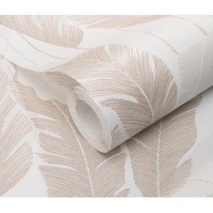 Erismann Vliestapete Melissa Arwen Beige mit Feder-Motiv, Rolle