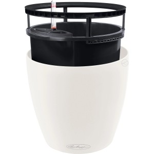 Weißes Lechuza Classico Color LS 28 Pflanzgefäß mit Bewässerungssystem, Ø 28 cm.