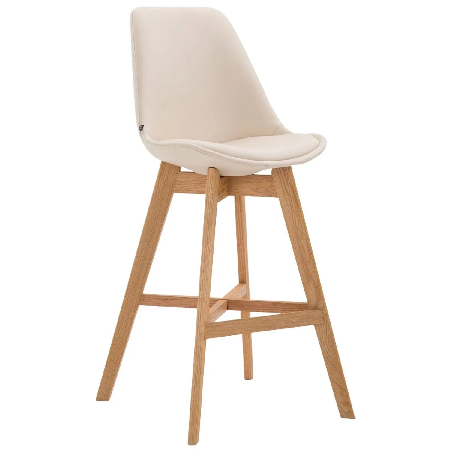 DELUKE Barhocker DUMIR Kunstleder Creme 48x56x112cm Barstuhl Mit Lehne Tresenhocker Tresenstuhl