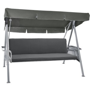 Beautissu Loft HS Hollywoodschaukelauflage 180x50cm, graphitgrau, für 3-Sitzer Schaukel.