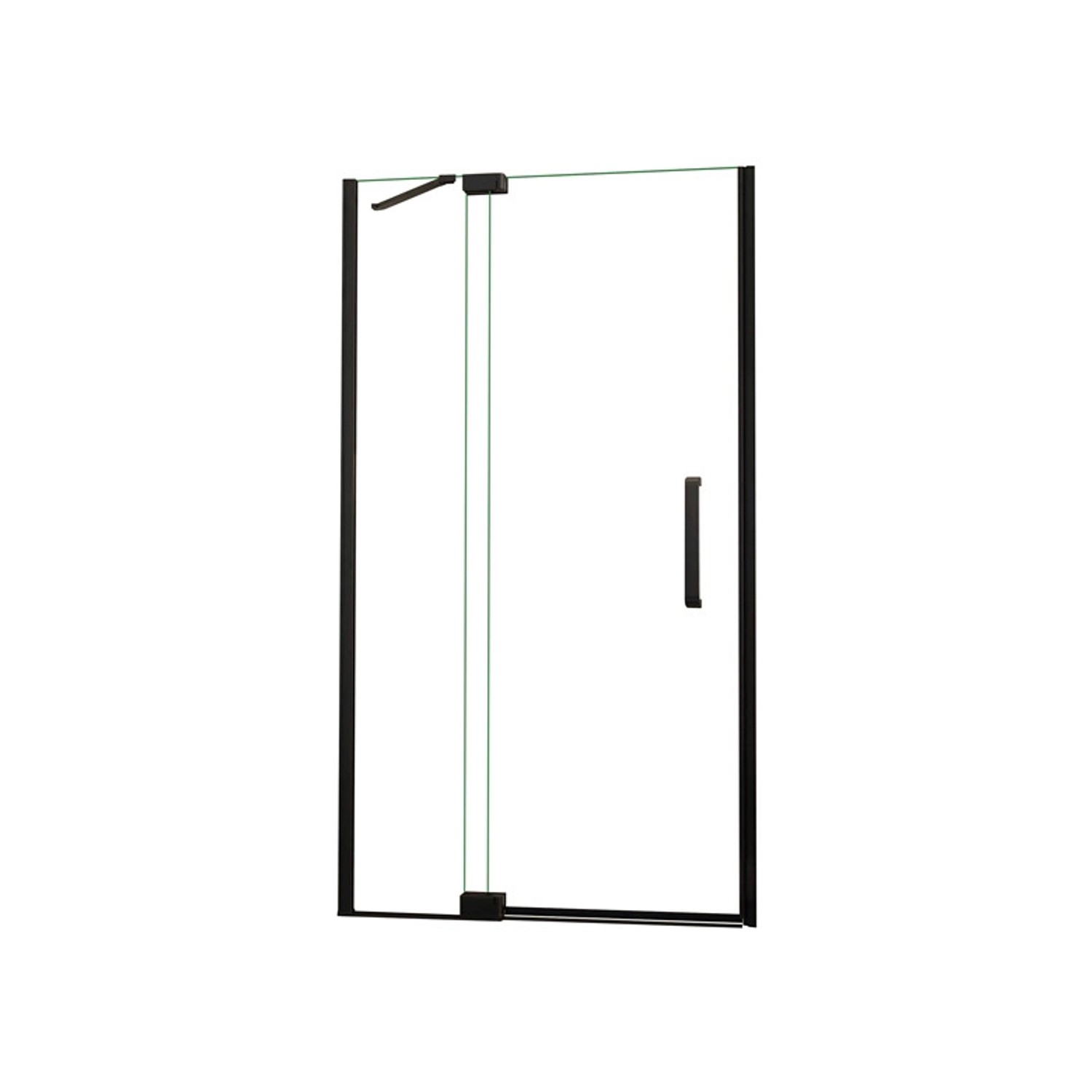 Duschparadies Duschtür Nischentür 100 x 195 cm Drehtür 8mm Nano Glas Duschabtrennung Duschwand Schwarzrahmen