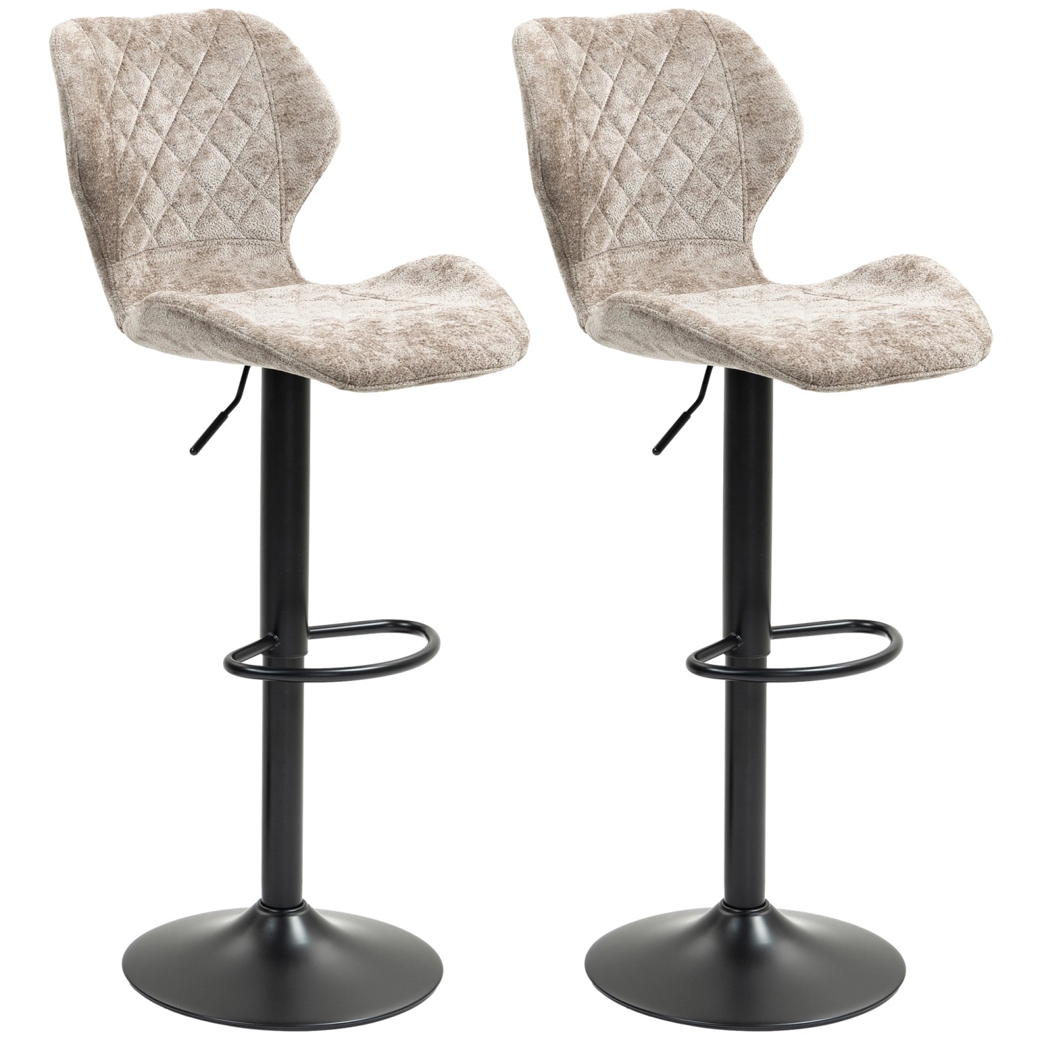 HOMCOM Barhocker mit Lehne Polyester Braun 51,5L x 48B x 91-112H m günstig online kaufen