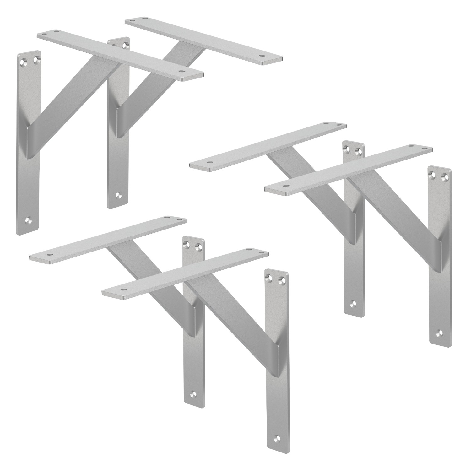 ML-Design 6 Stück Regalhalterung 240 x 240 mm Silber Aluminium Schwebende günstig online kaufen