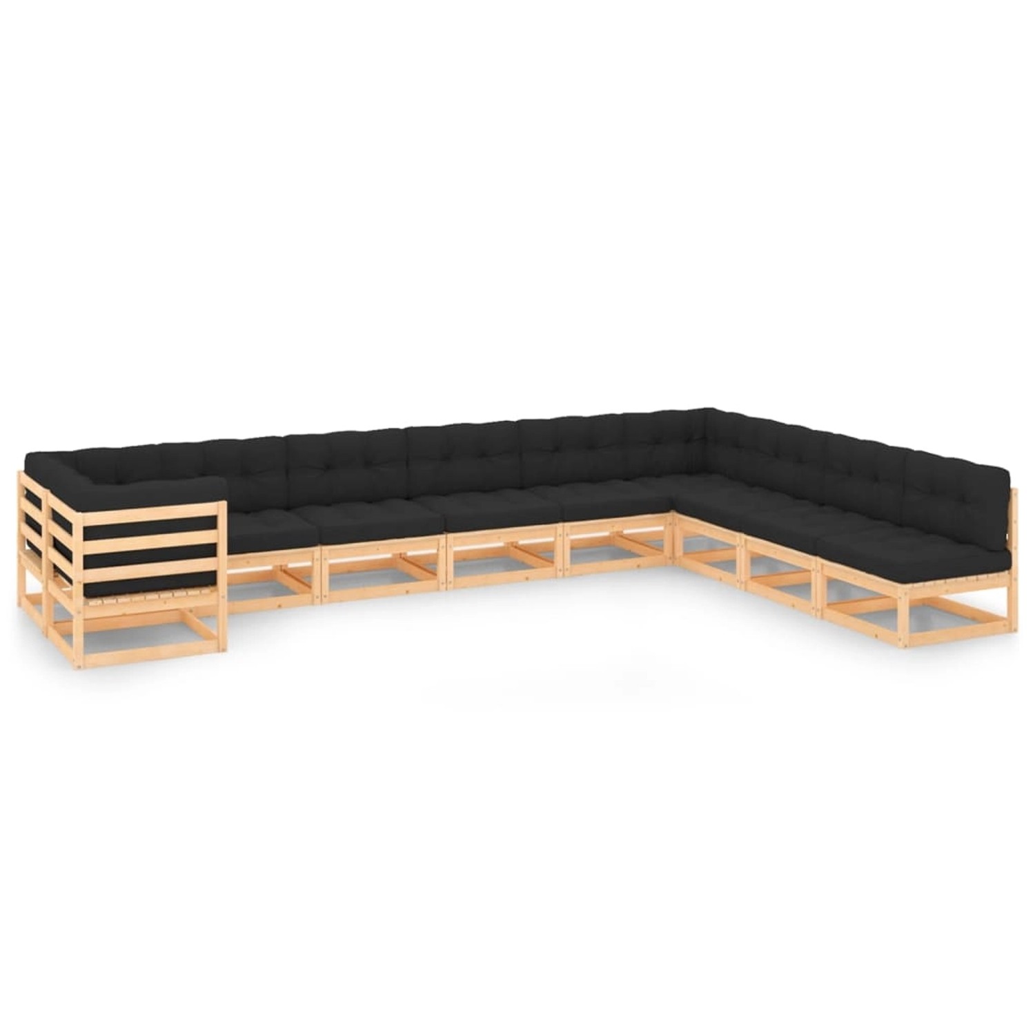 10-tlg. Garten-lounge-set Anthrazit-kissen Massivholz Kiefer günstig online kaufen