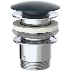 Kirchhoff Pop Up Waschbeckenstöpsel, matt schwarz, 1 1/4 Zoll, für Siphons im Waschbecken.