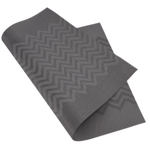 Anthrazitfarbenes Venilia Tischset Waves, rechteckig, 45x30 cm, mit Zickzackmuster.