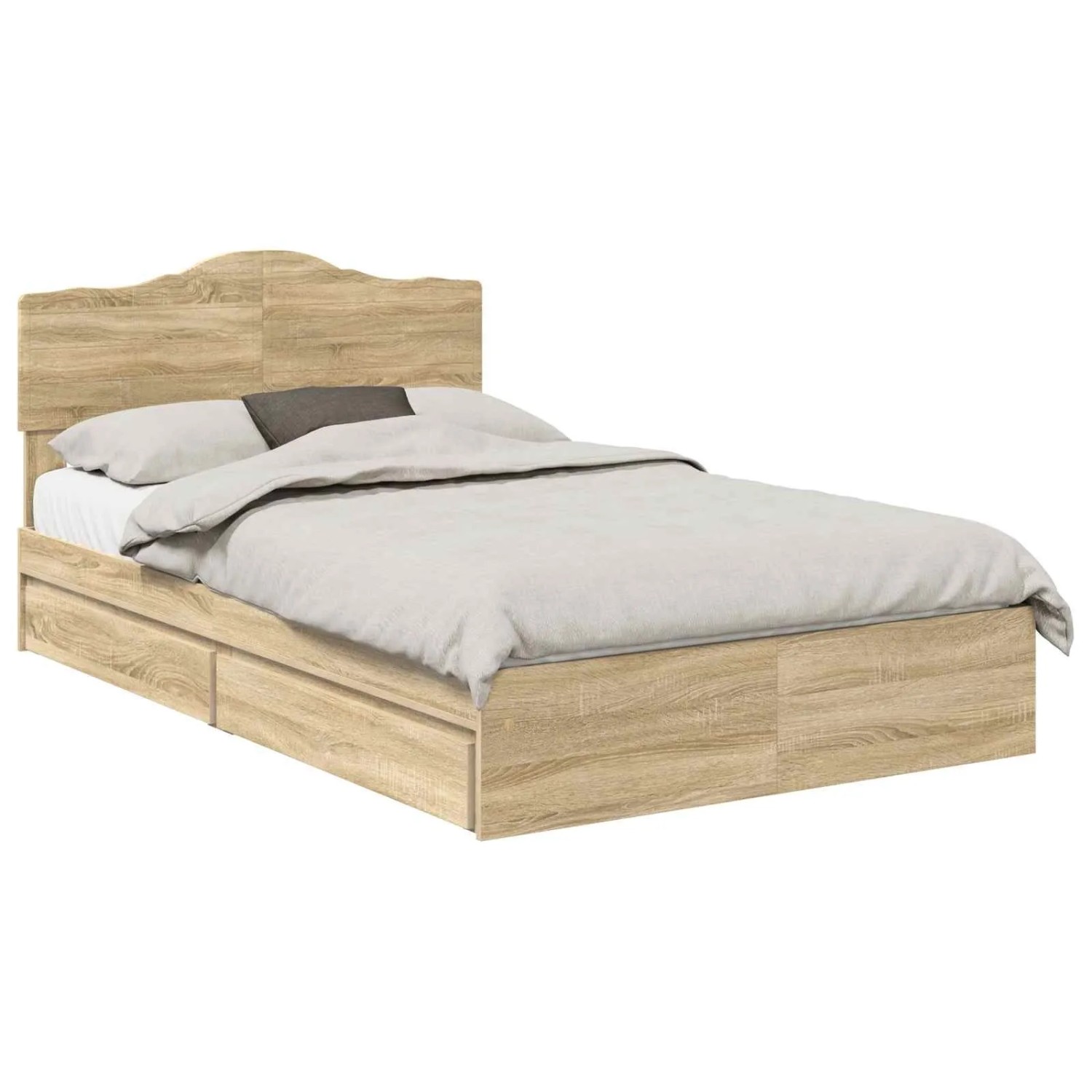 vidaXL Stauraumbett Sonoma-Eiche 120 x 190 cm Holzwerkstoff 3413119 günstig online kaufen
