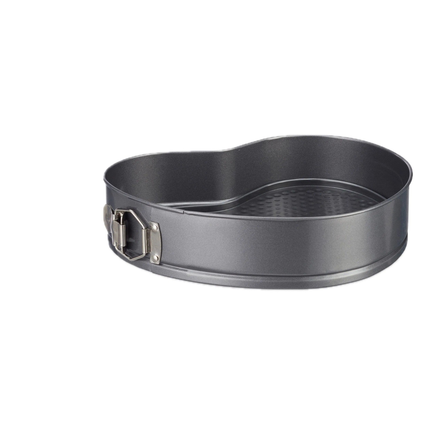 Relaxdays Backform Herz Carbonstahl Anthrazit Antihaftbeschichtet 28,5 cm x 25 cm x 6,5 cm 350 g