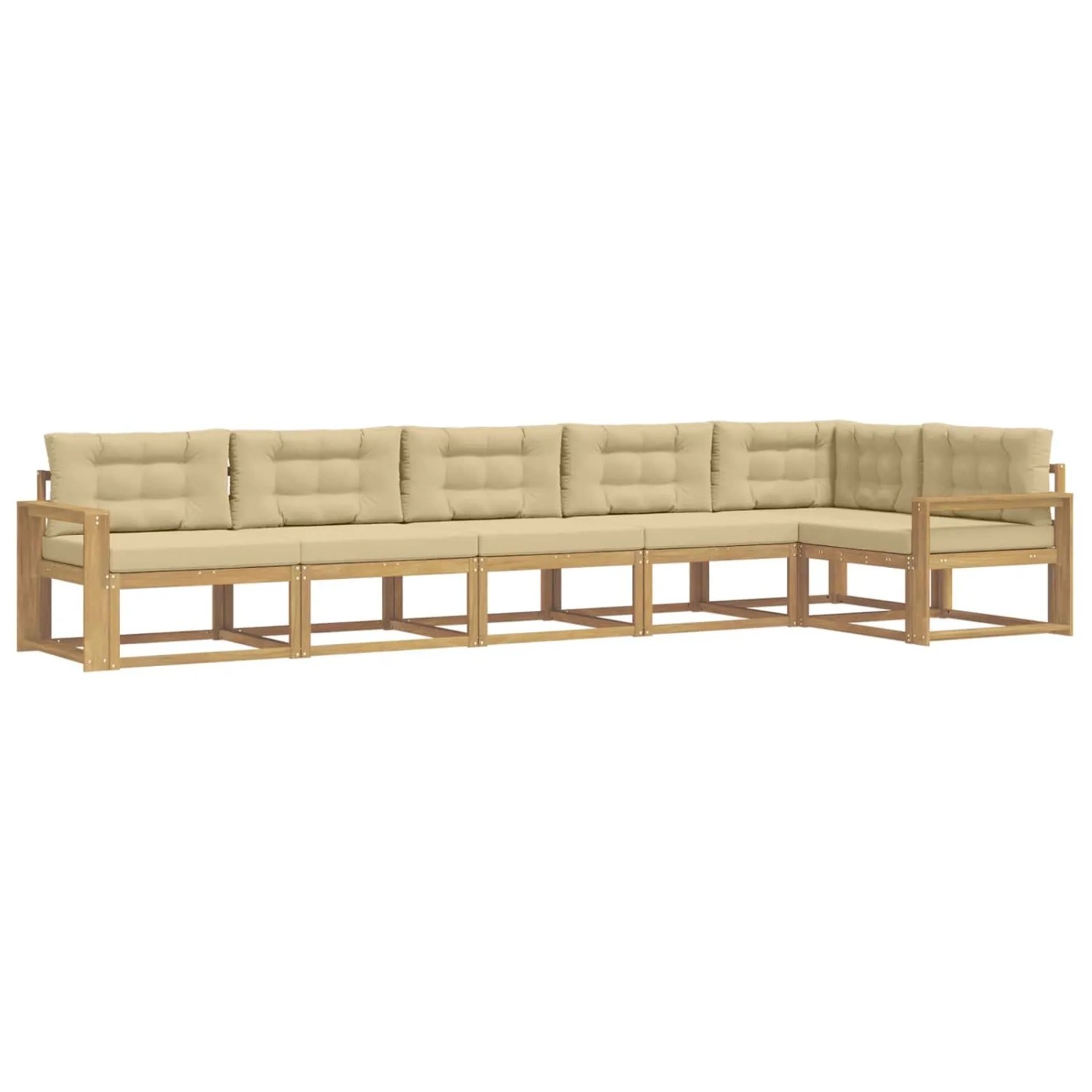 vidaXL Outdoor-Sofagarnitur mit Kissen 4-Tlg Weiß und Beige Polyester 3386522