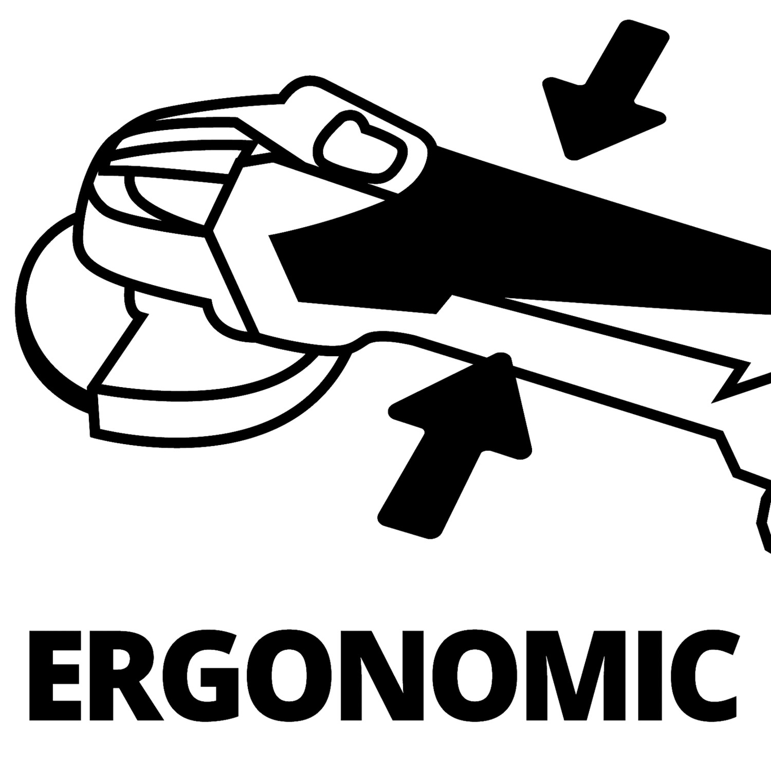 Ergonomischer Akku-Winkelschleifer TC-AG 18/115 von Einhell mit Pfeilen, die die Griffflächen hervorheben.