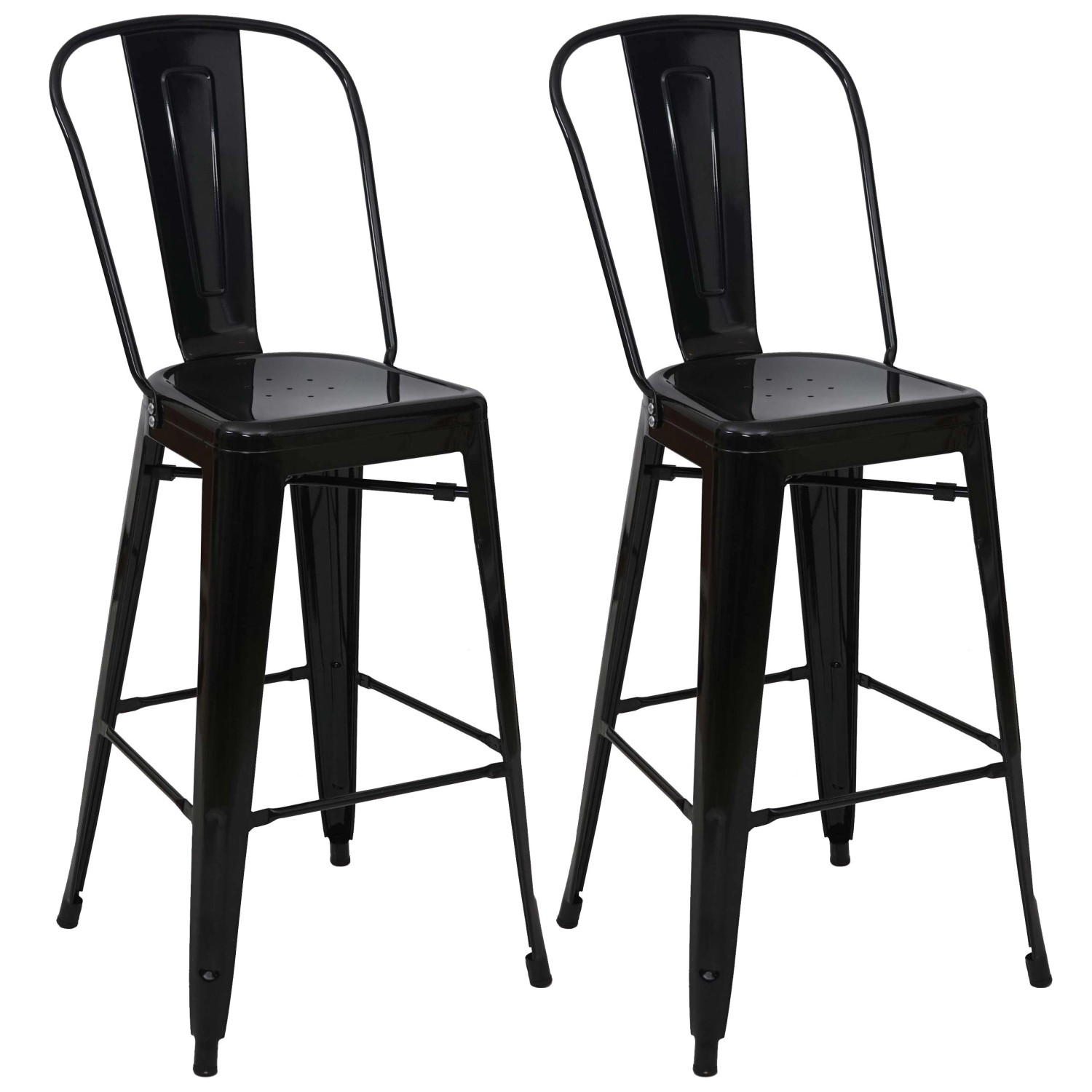 PROREGAL 2er-Set Barhocker Mit Lehne Sitzhöhe 77cm Metall Industriedesign S günstig online kaufen