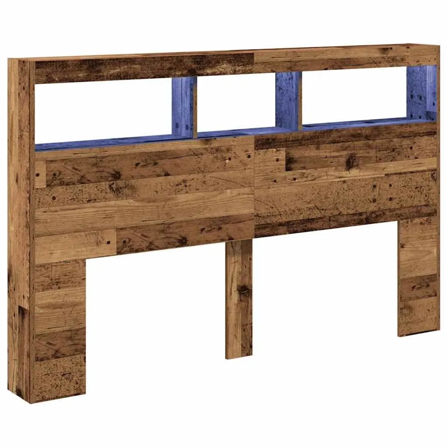 vidaXL LED-Kopfteil mit Ablagen Altholz-Optik 160x17x102 cm 863131