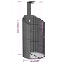 vidaXL Gartendusche Grau 100x100x241,5 cm Poly Rattan Akazienholz 368213_11
