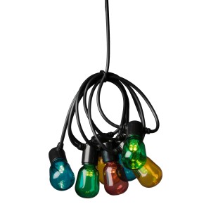 Konstsmide LED-Lichterkette Biergarten mit 20 bunten Birnen für Außen, Detailansicht.