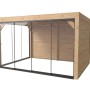 weka Gartenlaube Lumley aus Fichte mit Flachdach, 2 Glasschiebetüren und 2 Holzwänden. Moderne Terrassenüberdachung.