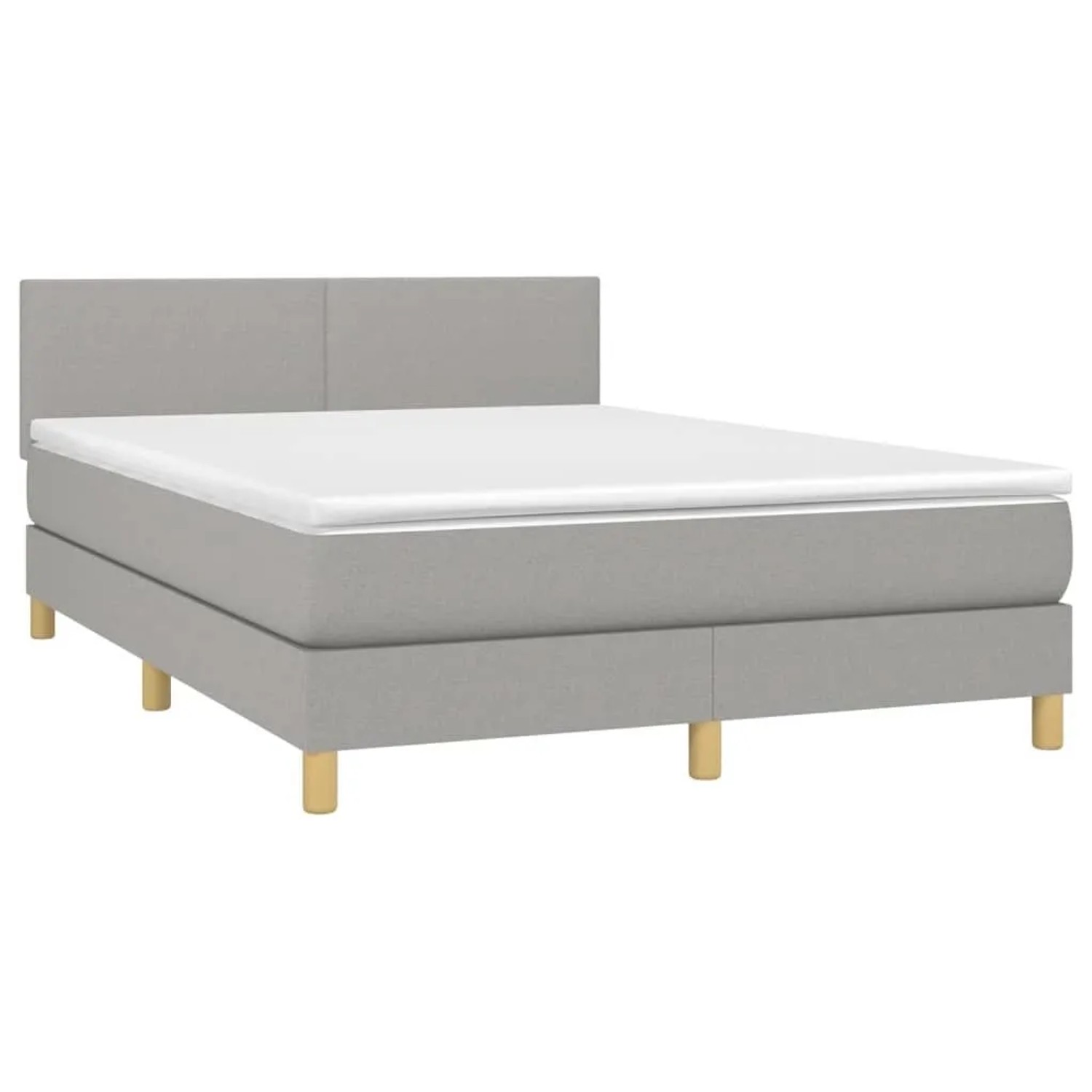 vidaXL Boxspringbett mit Matratze & LED Hellgrau 140x190 cm Stoff 3133549 günstig online kaufen