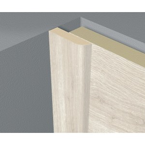 Abdeckleiste (6x25x2600 mm) in Holzoptik zur Paneel-Verkleidung.
