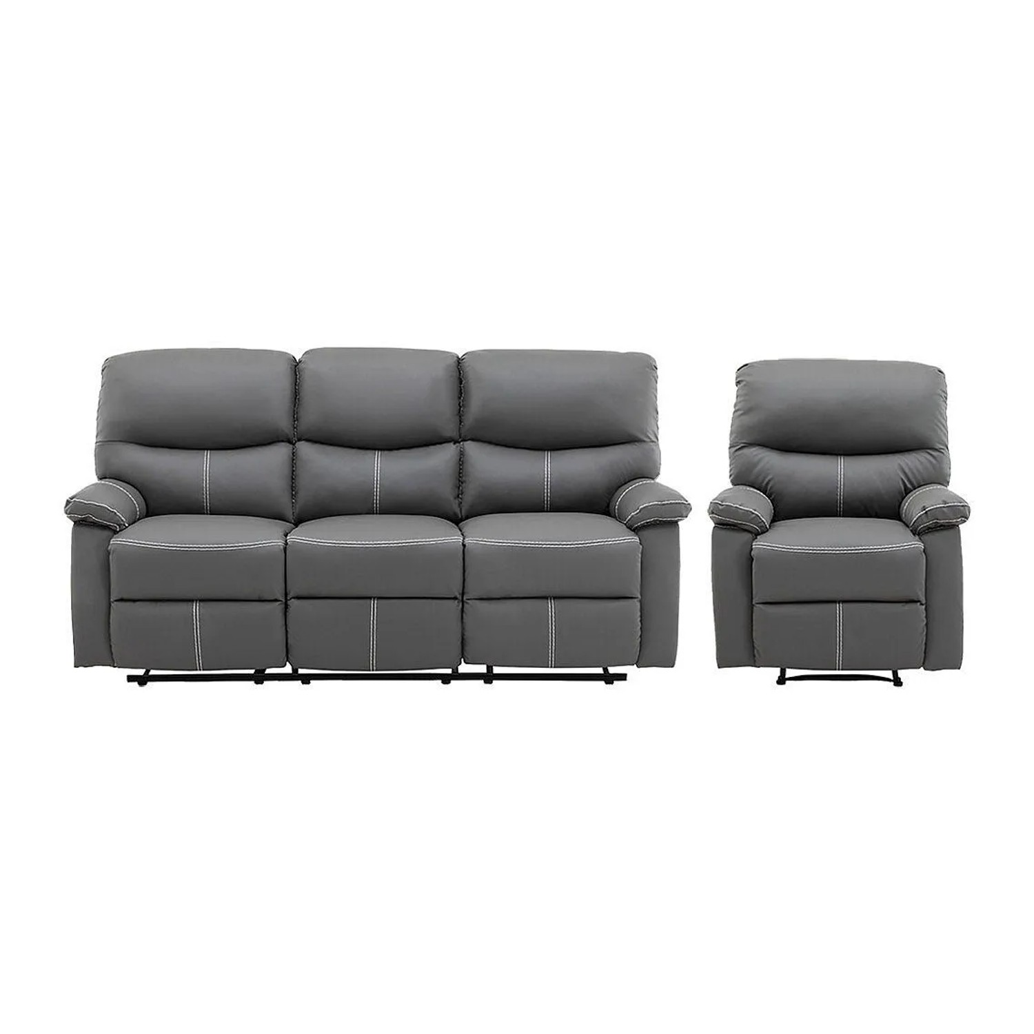 Vente-unique Couchgarnitur Mit Sessel Canby Grau 79 cm  183 cm